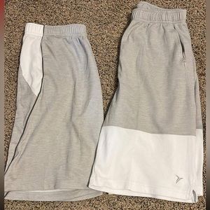 Two grey and white basketball shorts!